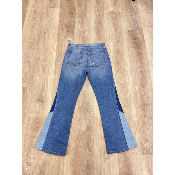 Frame Le High Flare Diagonal Block Boho Patchwork Hippie Jeans 26 29inseam - Picture 9 of 16